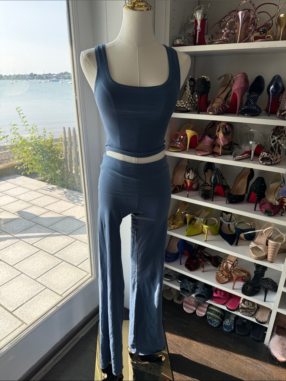 SKIMS tank and wide leg pants